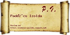 Padács Izolda névjegykártya